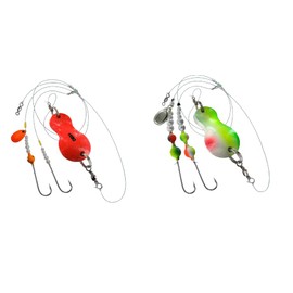 blntackle76 Jenzi Flatfish Spoons Fishing Bait Assembled 60 g Orange Glitter 80 g Green / White / Red and Free Petri Heil! Sticker Set of 2