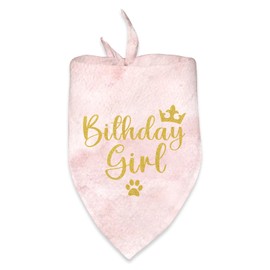 Dog Birthday Bandana Decorations Outfit Bithday Girl Pet Dog Pink Bandana Scarf Birthday Party Decorations Supplies Birthday Gifts for Dogs
