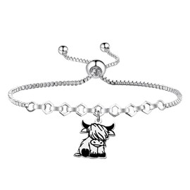 PLITI Highland Cow Bracelet Highland Cow Lover Gift Scottish Cow Gift The Anatomy Of Highland Cattle Gift (Anatomy Cattle bg)