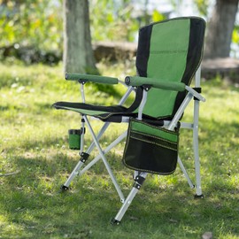 Camping Chair for Adults,Portable Folding Lawn Chair for Outside,Heavy Duty Camping Chair Support up to 330lbs,Collapsible Outdoor Chair with Cup Holder(Green)