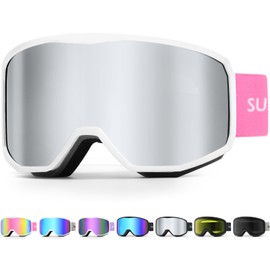 Supertrip Ski Goggles for Men and Women, Snowboard Goggles for Glasses Wearers, Anti-Fog Cylindrical Ski Goggles UV400 Protection Compatible Helmet Adults Teenagers for Skiing/Skating/Snowmobile