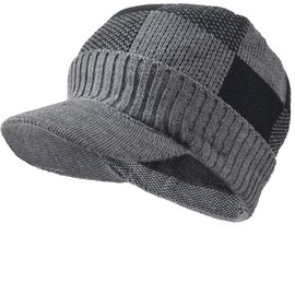 FORBUSITE Winter Visor Beanie for Men & Women Grey