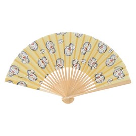 Doraemon 38804001C Women's 38804001C Fan, Yellow, Approx. Width 15.0 x Height 8.3 inches (38 x 21 cm), Yellow [C]