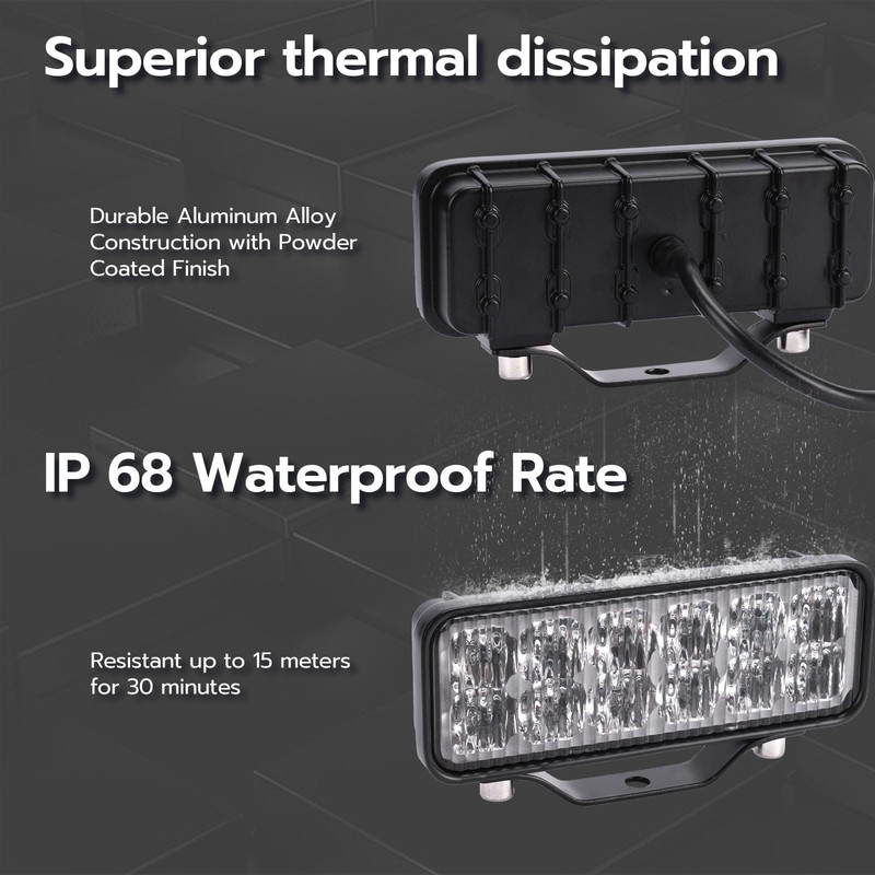 JIEPENG 6 inch LED Light Bar 2PCS 120W 8000Lm Off