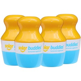 QUAD BLUE Solar Buddies Refillable Roll On Sponge Applicator For Kids, Adults, Families, Travel Size Holds 100ml Travel Friendly for Sunscreen, Suncream and Lotions