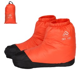 HUIOP Waterproof Down Slipper Boots Lightweight Down Socks Stuffed Booties Down Feet Covers