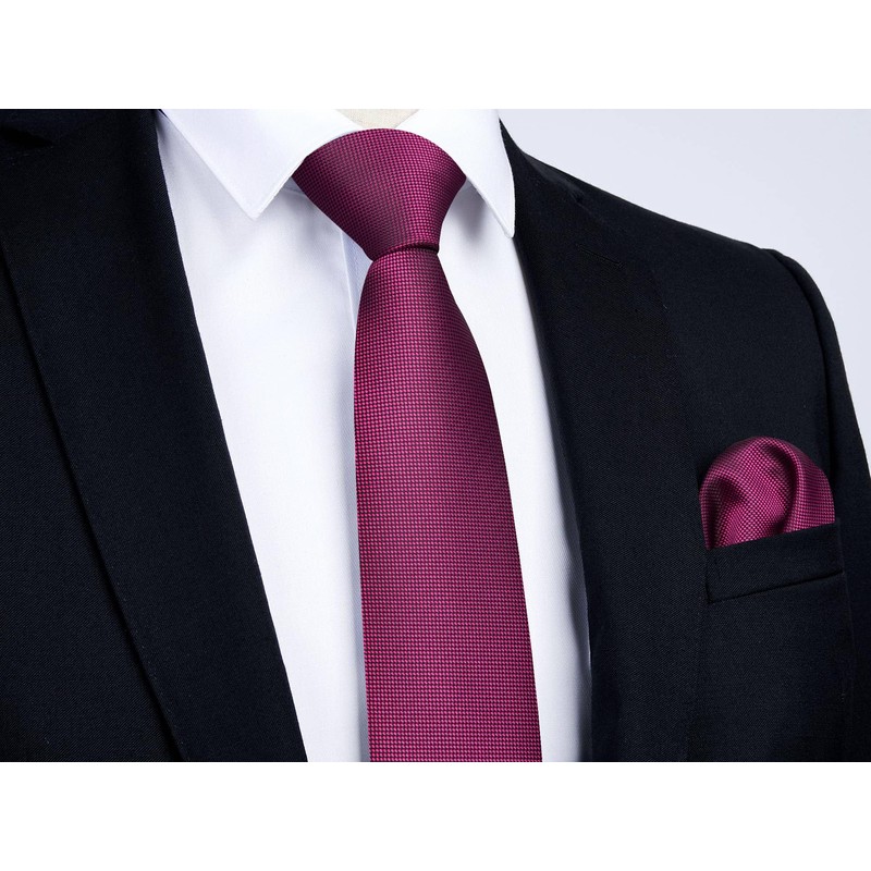 Enlision Men's Plain Ties and Pocket Square Set Classic Wedding