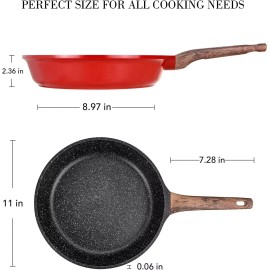 VERMONGA 11-inch Non Stick Granite Pans Compatible with All Stover
