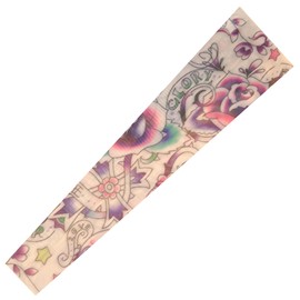 Fake Tattoo Sleeve Adults Halloween Wearable Arm Cover Prank Temporary Body Art Fancy Dress Costume Love and War (T84)