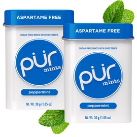 PUR Mints, Peppermint, Xylitol Mints, No Artificial Flavor, 60 Count (2x30)