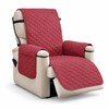 Gray Quilted Recliner Cover with Polyester Fabric, Side Storage Pocket