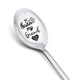 Sister Spoons for Women Girls Big Little Sisters Birthday Gifts from Brothers Sisters Gifts for Sister in Law Soul Sisters Coffee Tea Spoons for Friends Female My Sister My Friend Spoon