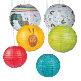 Very Hungry Caterpillar Paper Lanterns - Set of 6 - Hanging Birthday Party Decor