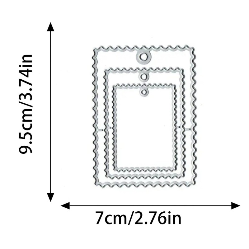 Square Label Frame Die Cuts for Card Making Frame Metal