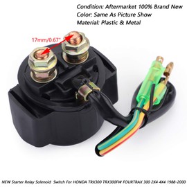 Topteng Starter Relay Solenoid Switch For HONDA TRX300 TRX300FW FOURTRAX 300 2X4 4X4 1988-2000