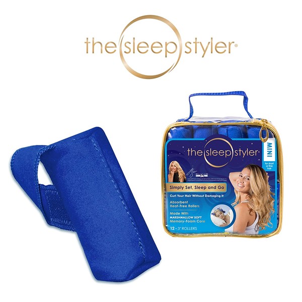 Allstar Innovations The Sleep Styler, The heat-free Nighttime Hair Curlers for Short or Long Fine Hair, Mini (3” Rollers), 12 Count, As Seen on Shark Tank