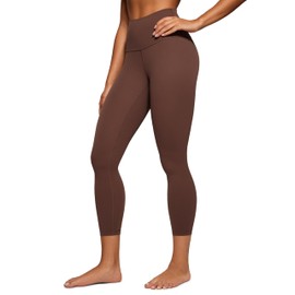 CRZ YOGA Butterluxe High Waisted Capris Workout Leggings for Women 23'' - Lounge Buttery Soft Yoga Pants Coffee Brown Large
