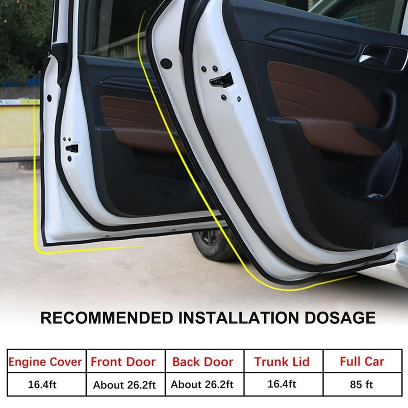 32FT/10M Universal Car Weather Stripping, Self Adhesive Automotive Door Rubber