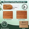 Bamboo Cutting Board Set Non Slip Feet Over Sink Carbonized