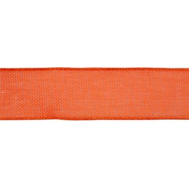 Ribbonitlux Orange Burlap Wired Ribbon, 2 inch x 20 Yards, Wired Edge Burlap Ribbon for Gift Wrapping, Big Bow, Wreath, and Christmas Tree Decoration