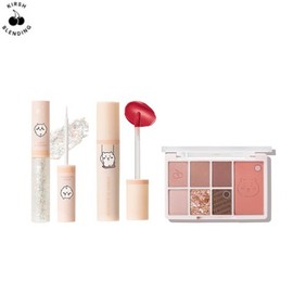 KIRSH BLENDING Shadow Palette + Glitter Gel + Lip Tint Set 3items [KIRSH BLENDING x CHIIKAWA], Shadow Palette#$%Gel#$%Tint:01 Autumn-01 Sparkling-Nuudy Coral