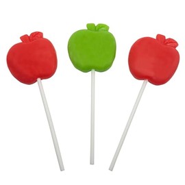 Apple Shaped Lollipops - Fall Candy - 12 Individually Wrapped Suckers Apple Flavor - Great for Apple Party Favors - Back To School Teacher Treats - Birthday Party Favors for Kids