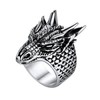 Men Statement Thumb Ring Stainless Steel Powerful Dragon Head Rings,