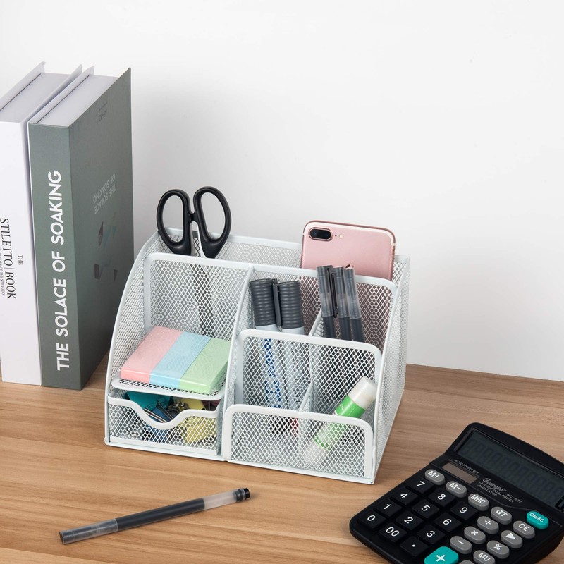 VANRA™ Desk Organizer, Pen Holder, Metal Mesh Pen Stand with