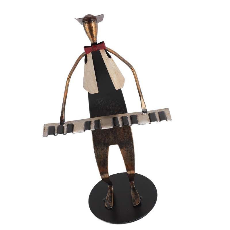 Piano Player Figurine Stable Base Elegant Decorative Metal Musical Statue