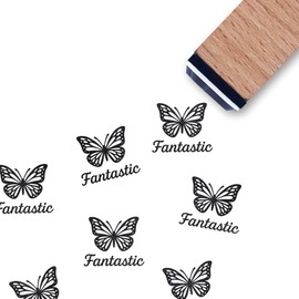 Butterfly Teacher Rubber Stamp, 3/5 Inch Small Mini Stamp for Scrapbooking Card Making Planner