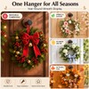 Wreath Hangers for Front Door, 3-Pack Walnut Adhesive Hooks
