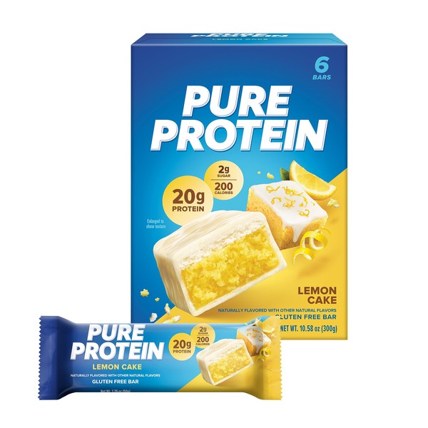 Pure Protein Bars Nutritious Snacks to Support Energy, Lemon Cake, 6 Count (Pack of 1)