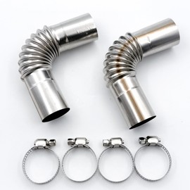 klahh 2pcs Diesel Heater Exhaust Pipe 25mm Exhaust Pipe Elbow Connectors Stainless Steel Exhaust Pipe Tube Elbow Connector for Car Parking Diesel Heater Pipes