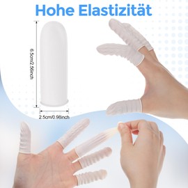 Halinuia Pack of 500 Finger Guards, Fingertip Protection, Fingerling Finger Cots Fingerpoint Finger Protectors, Disposable Latex Finger Cots Finger Cots Bandage Finger Caps, Breathable, White