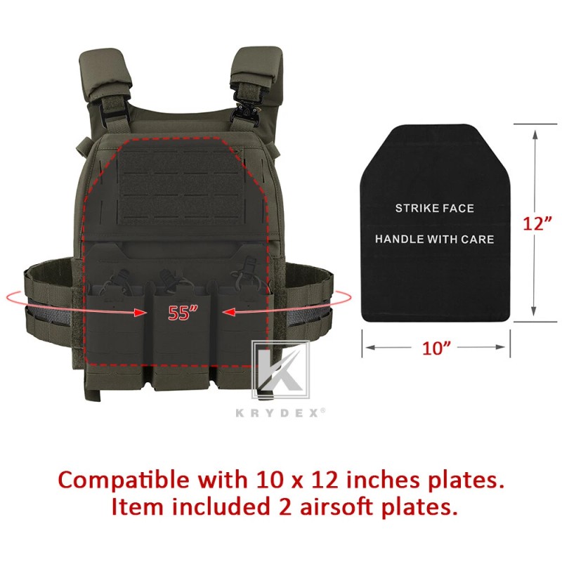 KRYDEX FCPC V5 Plate Carrier Tactical Vest Zip On Back