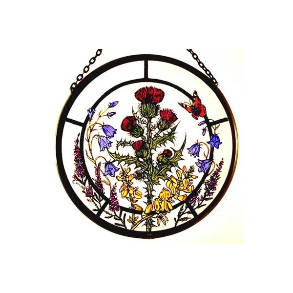 Decorative Hand Painted Stained Glass Window Sun Catcher/Roundel in a