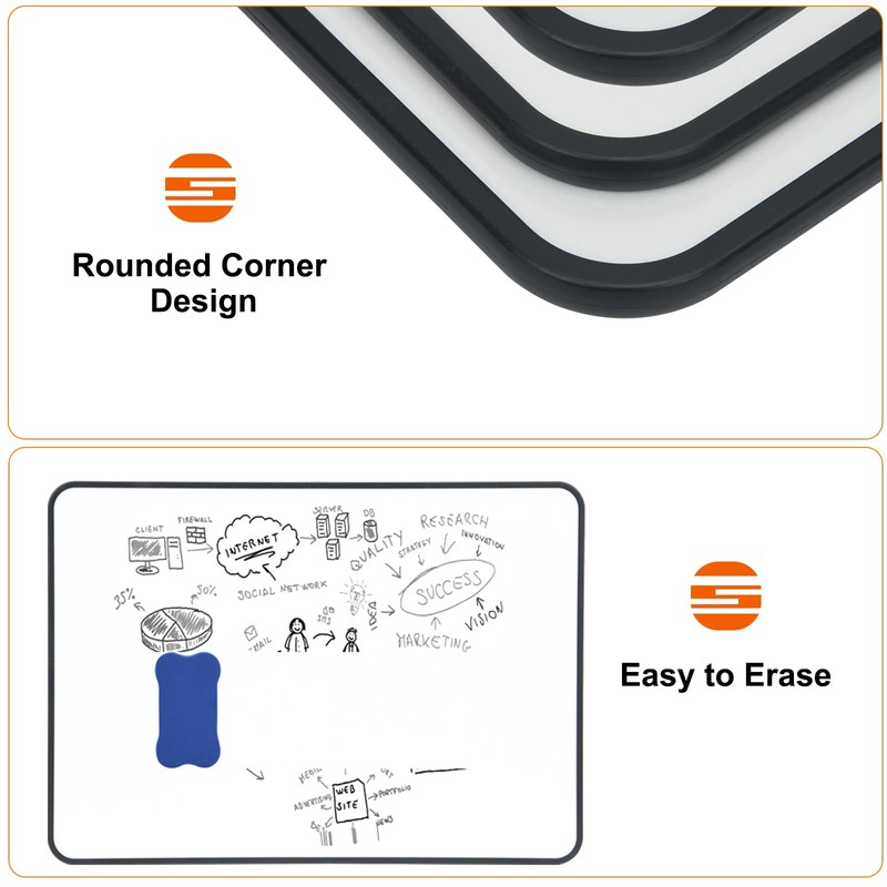 A4 Whiteboard, Hiziwimi 2Pcs 30X21cm Dry Erase Mini Whiteboards, A4