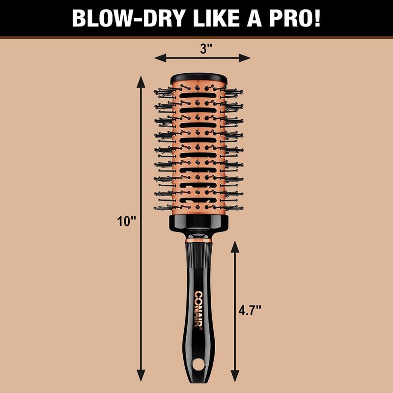 Conair Vented Copper Collection Round Brush for Blow Drying and