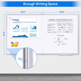 Large Whiteboard for Wall, maxtek 72 x 48 inches Magnetic Dry Erase Board, 6' x 4' Wall-Mounted White Board Message Memo Marker Board Foldable with Marker Tray for Office Home and School