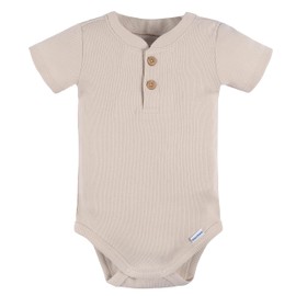 Gerber Baby Bodysuit and Shorts Set, Beige, 0-3 Months
