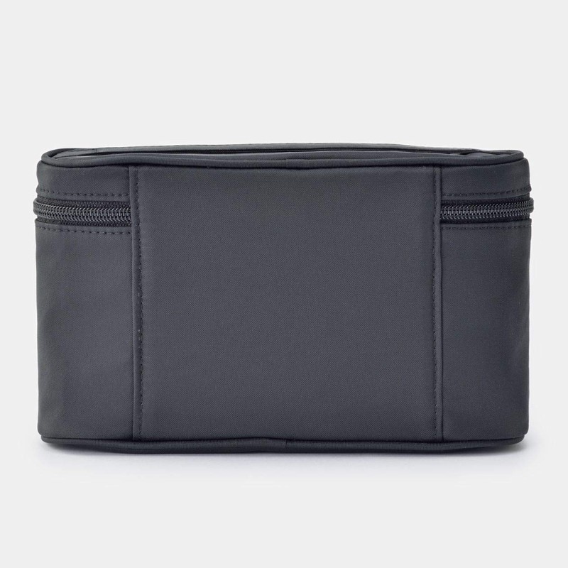 MUJI 02869076 Nylon Hand Pouch, Thin, Black, Approx. 4.9 x