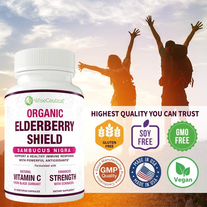 Max Strength USDA Organic Black Elderberry, Black Currant Extract &