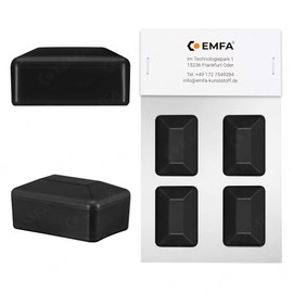EMFA Fence Post Caps, Rectangular, 60 x 80 mm, Black, Pack of 4, Post Caps, Plastic Cover Caps