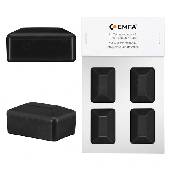 EMFA Fence Post Caps, Rectangular, 60 x 80 mm, Black,