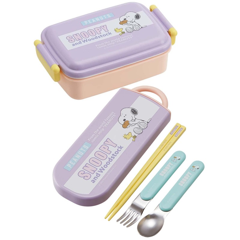 Skater TACC2AG-A Trio Set Snoopy Pop Color Chopsticks Spoon Fork