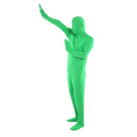 Green Screen Chromakey Bodysuit Gloves Hood Photography Green Chromakey Bodysuit, Unisex Spandex Stretch Costume for Adults Disappearing Man Body Suit (170 cm)