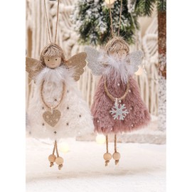 LMXCOL Christmas Tree Hanging Ornaments Christmas Snow and Heart Angel Doll Decoration Thanksgiving Day Gifts (Angel type1)