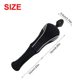 Andux 3 Pack Long Neck Golf Hybrid Club Head Covers Dial No. Tag CTMT-01 Black/Gray