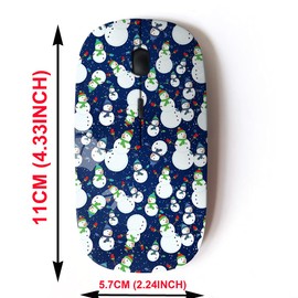 2.4G Wireless Mouse with Cute Pattern Design for All Laptops and Desktops with Nano Receiver - Christmas Tree Snowman