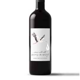 Pregnancy Reveal Wine Label for Parents Mom and Dad, Tiny Baby Announcements Gifts, Wine Bottle Stickers, We're Having a Baby Cards, Promoted to Grandparents, Im Pregnant